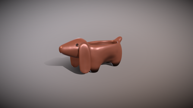 Dachshund shaped pot planter for 3d print Modelo de impresión 3D .c4d .max .obj .3ds .fbx .stl .blend