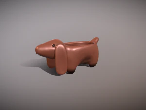 3D プリント用のダックスフント形のポット プランター 3Dプリントモデル