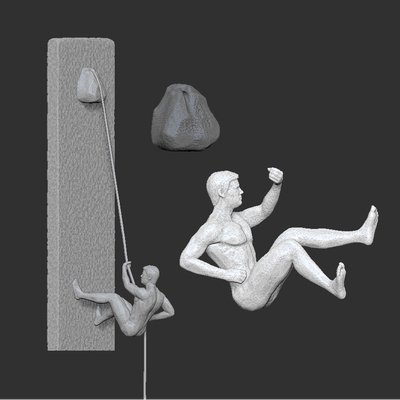 Climber statue wall hanging ornament 3D Print Model .c4d .max .obj .3ds .fbx .stl .blend 