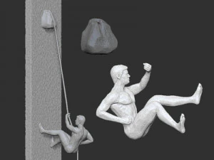 Enfeite de parede para est&aacute;tua de alpinista Modelo de Impressão 3D