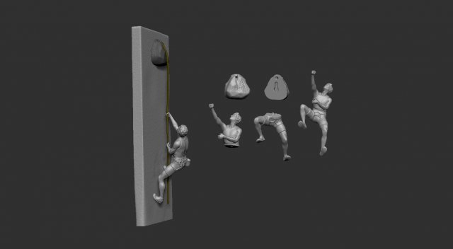 Climber statue wall hanging ornament model 2 3D 프린트 모델 .c4d .max .obj .3ds .fbx .stl .blend 