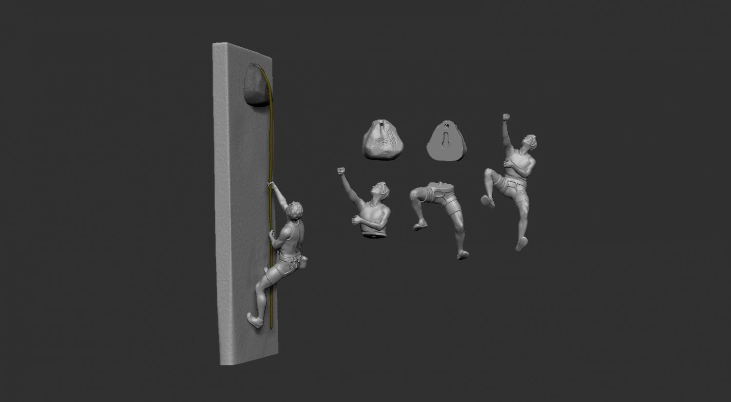 Climber statue wall hanging ornament model 2 3D Print Model .c4d .max .obj .3ds .fbx .stl .blend 