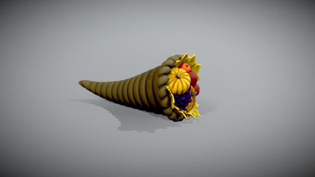 3D pintable Cornucopia 3D Print Model .c4d .max .obj .3ds .fbx .stl .blend 
