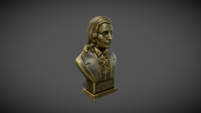Niccolo Paganini Bust 3D 프린트 모델 .c4d .max .obj .3ds .fbx .stl .blend 