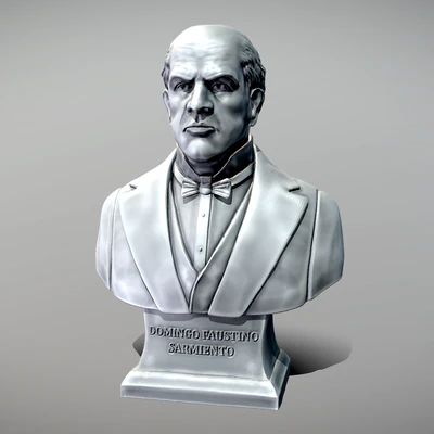 Domingo Faustino Sarmiento Bust 3D Print Model .c4d .max .obj .3ds .fbx .stl .blend