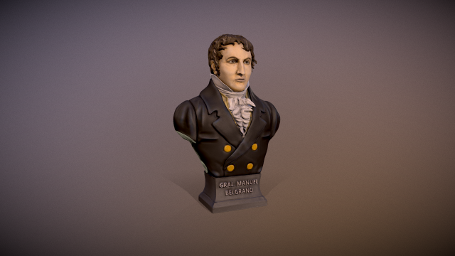 Jose Manuel Belgrano busto para impresion 3D 3D 프린트 모델 .c4d .max .obj .3ds .fbx .stl .blend 