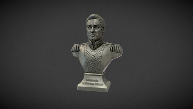 Almirante Guillermo Brown Busto 3D Print Model .c4d .max .obj .3ds .fbx .stl .blend 
