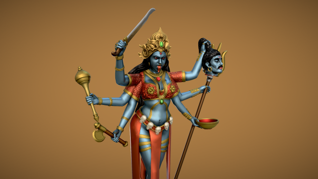 Kali Goddess for 3D print 3D प्रिंट मॉडल .c4d .max .obj .3ds .fbx .stl .blend 