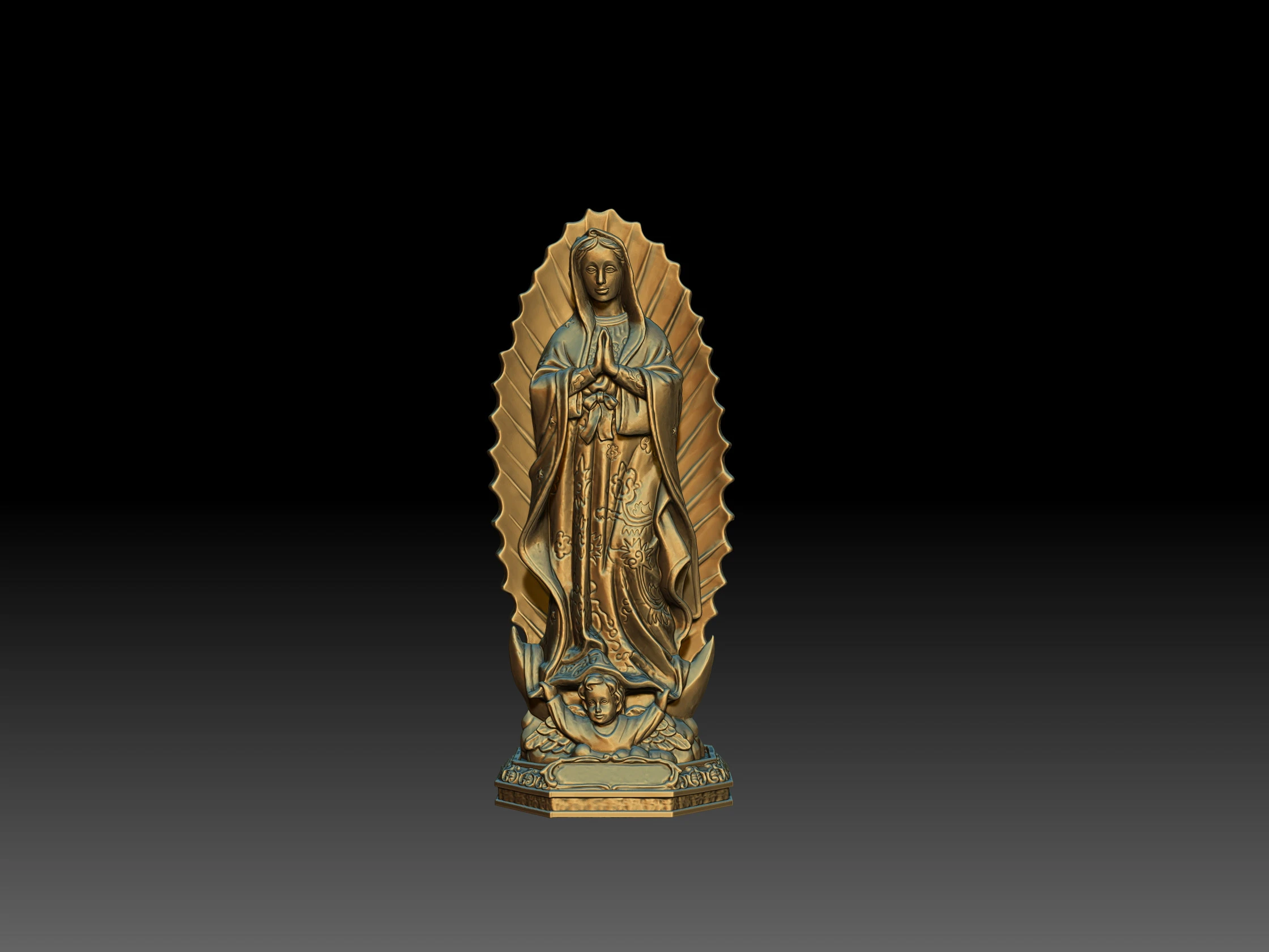 Our Lady of Guadalupe statue 3D Print Model .c4d .max .obj .3ds .fbx .stl .blend 