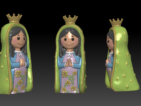 Virgen Porfis o Virgen Plis souvenir 3D Print Model