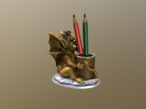 Cute Baby Dragon pencil holder 3D Принт Модель