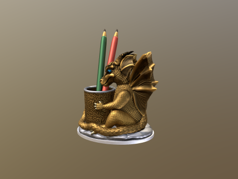 Cute Baby Dragon pencil holder 3D Принт Модель