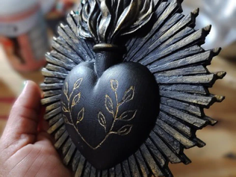 Herz-Jesu-Wandornament 3D Druckmodell