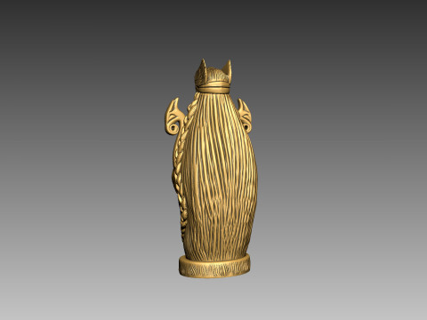 Statue of Freya in a totemic style 3D Print Model
