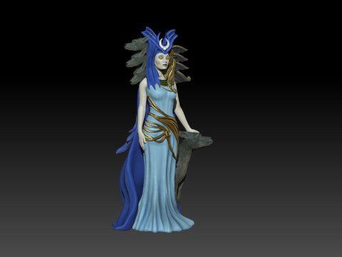 Hecate Goddess Statue Model Cetak 3D