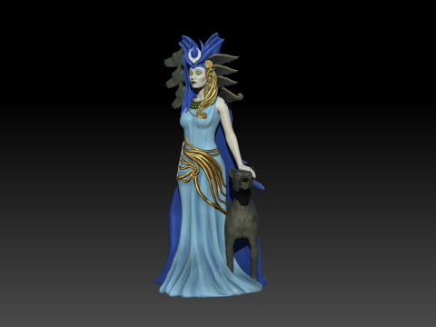 Hecate Goddess Statue Model Cetak 3D