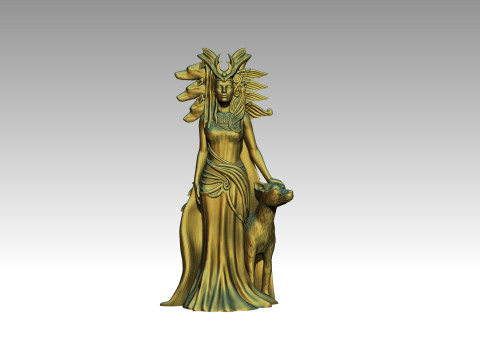 Hecate Goddess Statue Model Cetak 3D