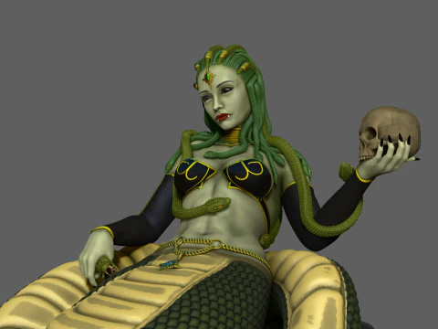 Statua Medusa Gorgone Dea Greca Modello di stampa 3D