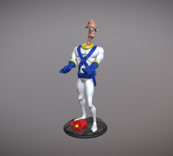Earthworm Jim figurine Model do druku 3D .c4d .max .obj .3ds .fbx .stl .blend 