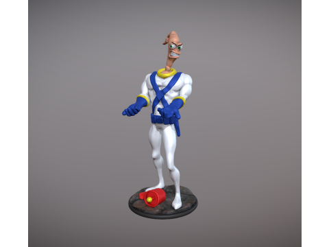 Earthworm Jim figurine 3D-printmodel