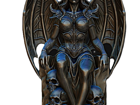 Lilith on her throne succubus monster sculpture 3D-printmodel