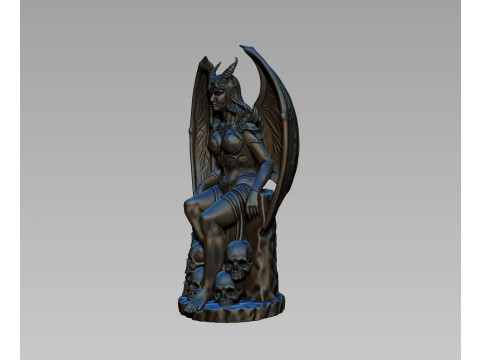 Lilith on her throne succubus monster sculpture 3D Baskı Modeli