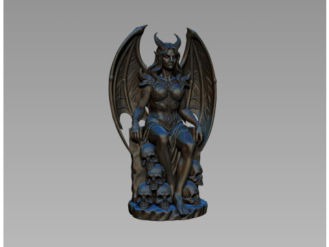 Lilith on her throne succubus monster sculpture 3D Baskı Modeli