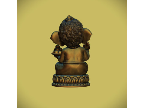 Cute Baby Ganesha statue 3D Print Model