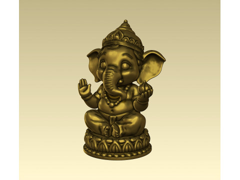 Cute Baby Ganesha statue v2 3D-Druckmodell