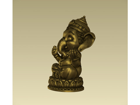Cute Baby Ganesha statue v2 3D-Druckmodell
