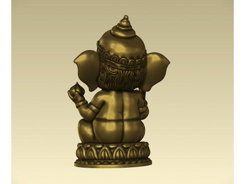 Cute Baby Ganesha statue v2 3D-Druckmodell