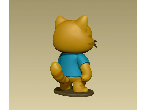 Cute angry kitten figurine toy Modello di stampa 3D