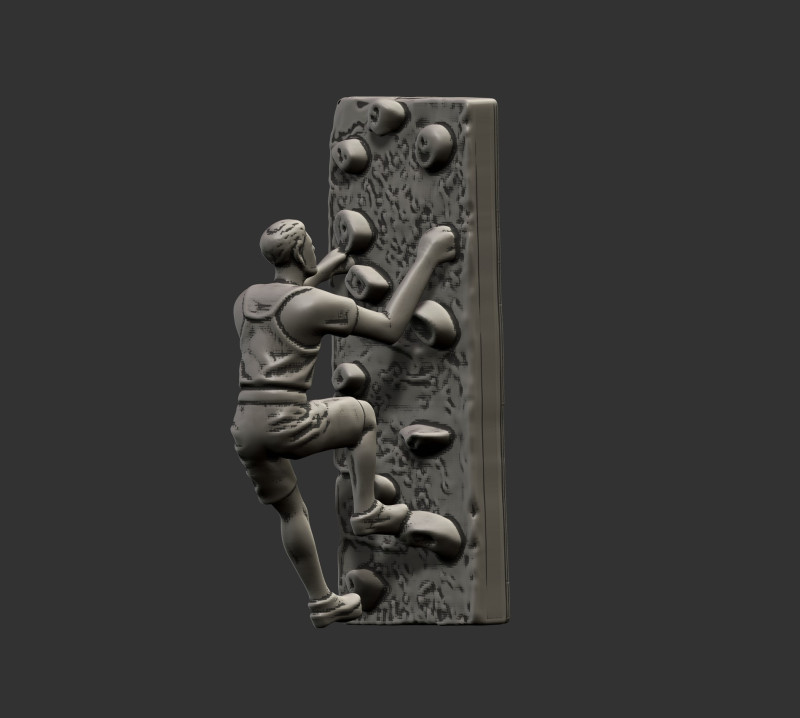 Wall-mounted climber sculpture 3Dプリントモデル .c4d .max .obj .3ds .fbx .stl .blend