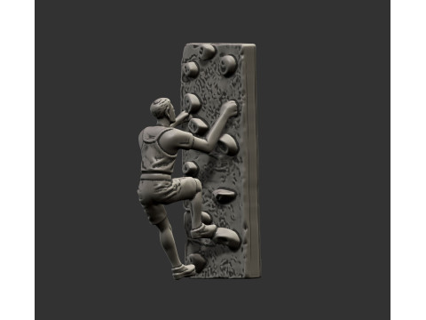 Wall-mounted climber sculpture 3D-printmodel