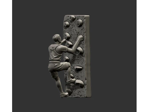 Wall-mounted climber sculpture 3D Print Model