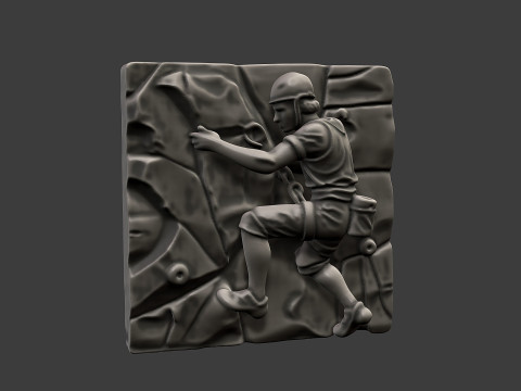 Wall-mounted climber sculpture version 2 3Dプリントモデル