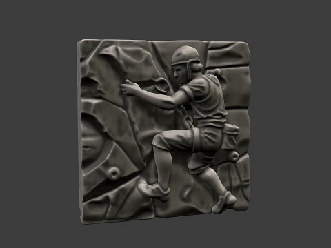 壁掛けクライマー彫刻バージョン 2 3Dプリントモデル