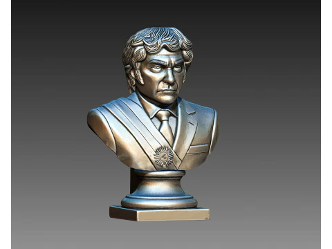 Bust of the President of Argentina Javier Milei 3D Print Model