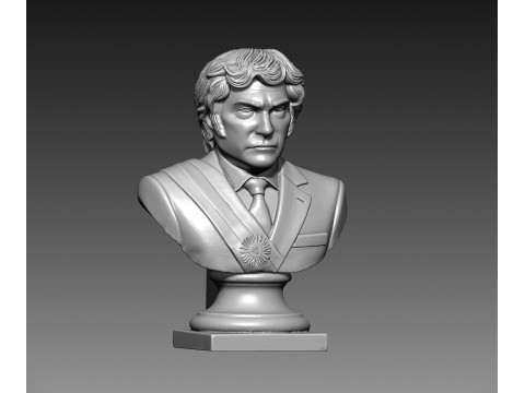 Bust of the President of Argentina Javier Milei Model Cetak 3D