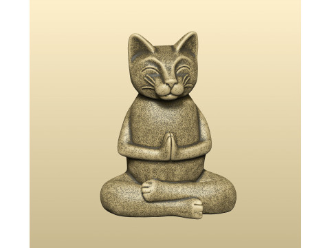 Sculpture of a meditating cat Model do druku 3D