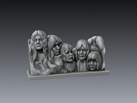 Deep Purple in Rock sculpture Rushmore mountain 3D Druckmodell