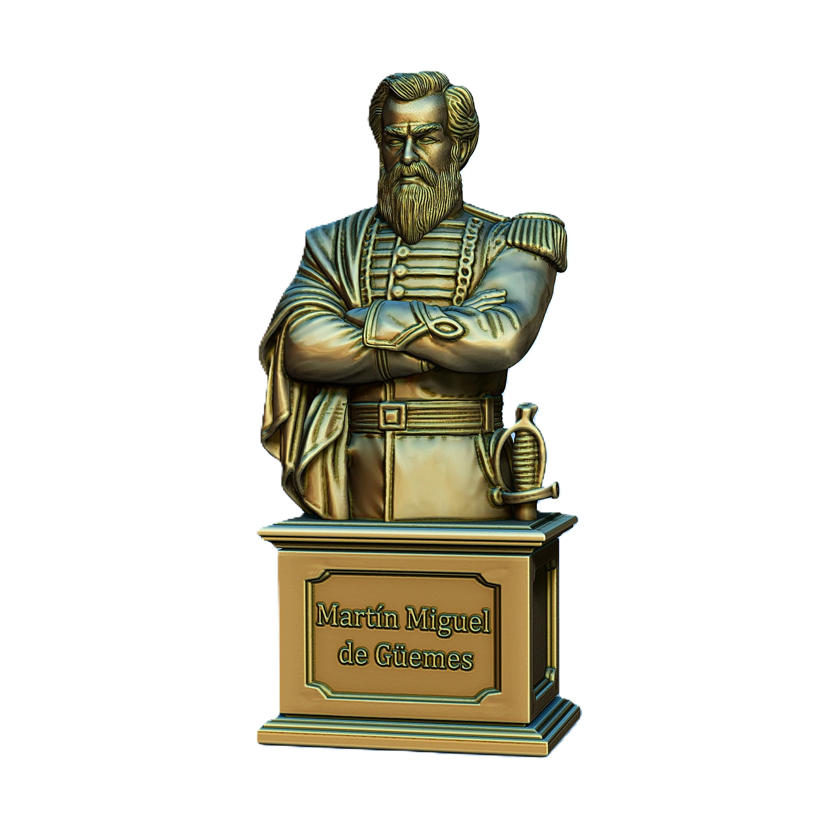 मार्टिन मिगुएल डी गुएम्स की प्रतिमा 3D प्रिंट मॉडल .c4d .max .obj .3ds .fbx .stl .blend 