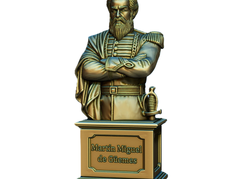 Bust of Martin Miguel de Guemes 3Dプリントモデル