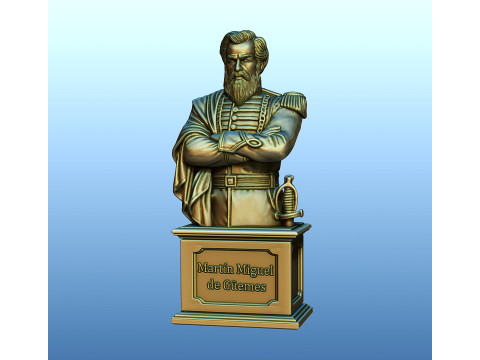 Bust of Martin Miguel de Guemes Modelo de Impressão 3D