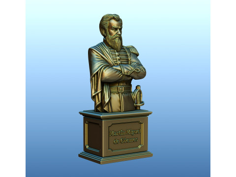 Bust of Martin Miguel de Guemes Modelo de Impressão 3D