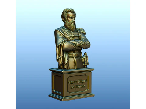 मार्टिन मिगुएल डी गुएम्स की प्रतिमा 3D प्रिंट मॉडल