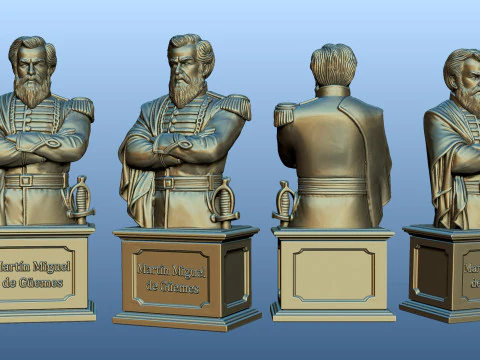 मार्टिन मिगुएल डी गुएम्स की प्रतिमा 3D प्रिंट मॉडल
