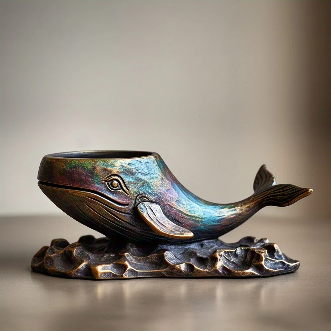 Decorative whale-shaped pot 3D Print Model .c4d .max .obj .3ds .fbx .stl .blend 