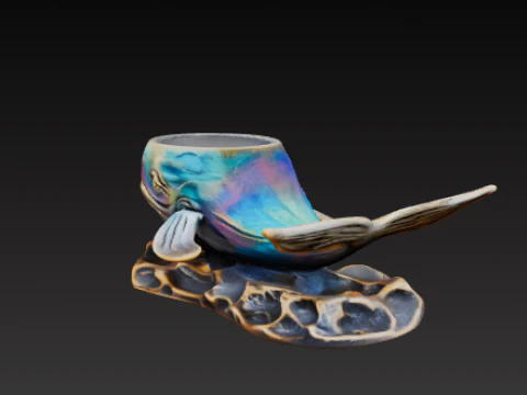 Decorative whale-shaped pot 3D Print Model