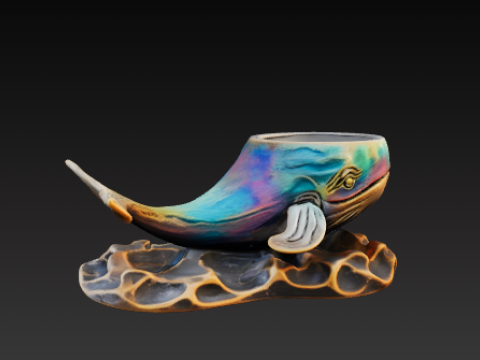 Decorative whale-shaped pot Modèles 3D en vedette